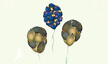 Grafik dreier Luftballons aus Naturmaterialien
